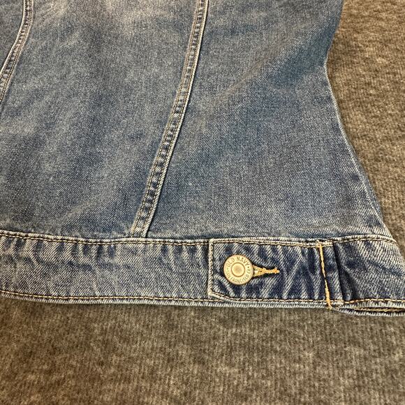 Old Navy Denim Vest Womens Medium Sleeveless 100% Cotton Button Front Vintage - Picture 12 of 12